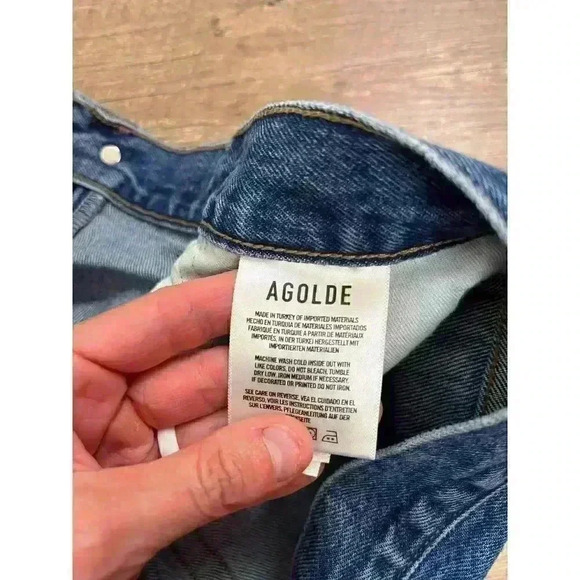 Agolde Parker Organic Cotton Denim Jean Shorts Button Fly Cut Off Women's 30 - Picture 4 of 11
